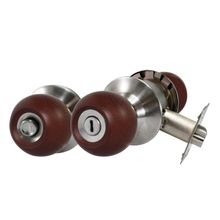 Cerradura Satinada perilla madera baño DISCOVER