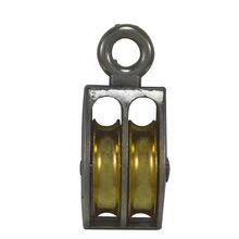 Garrucha níquel fija rueda doble 2"