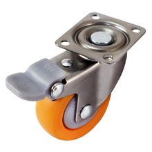 Rodachina giratoria con freno Buje Naranja TPR 38 mm  DISCOVER